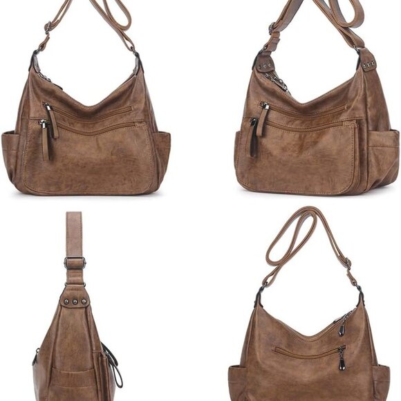 Brand New Crossbody Bag Women PU Leather Multi Pockets Stylish - Picture 2 of 6